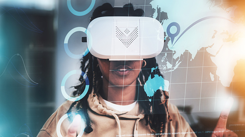 woman with VR gogles on