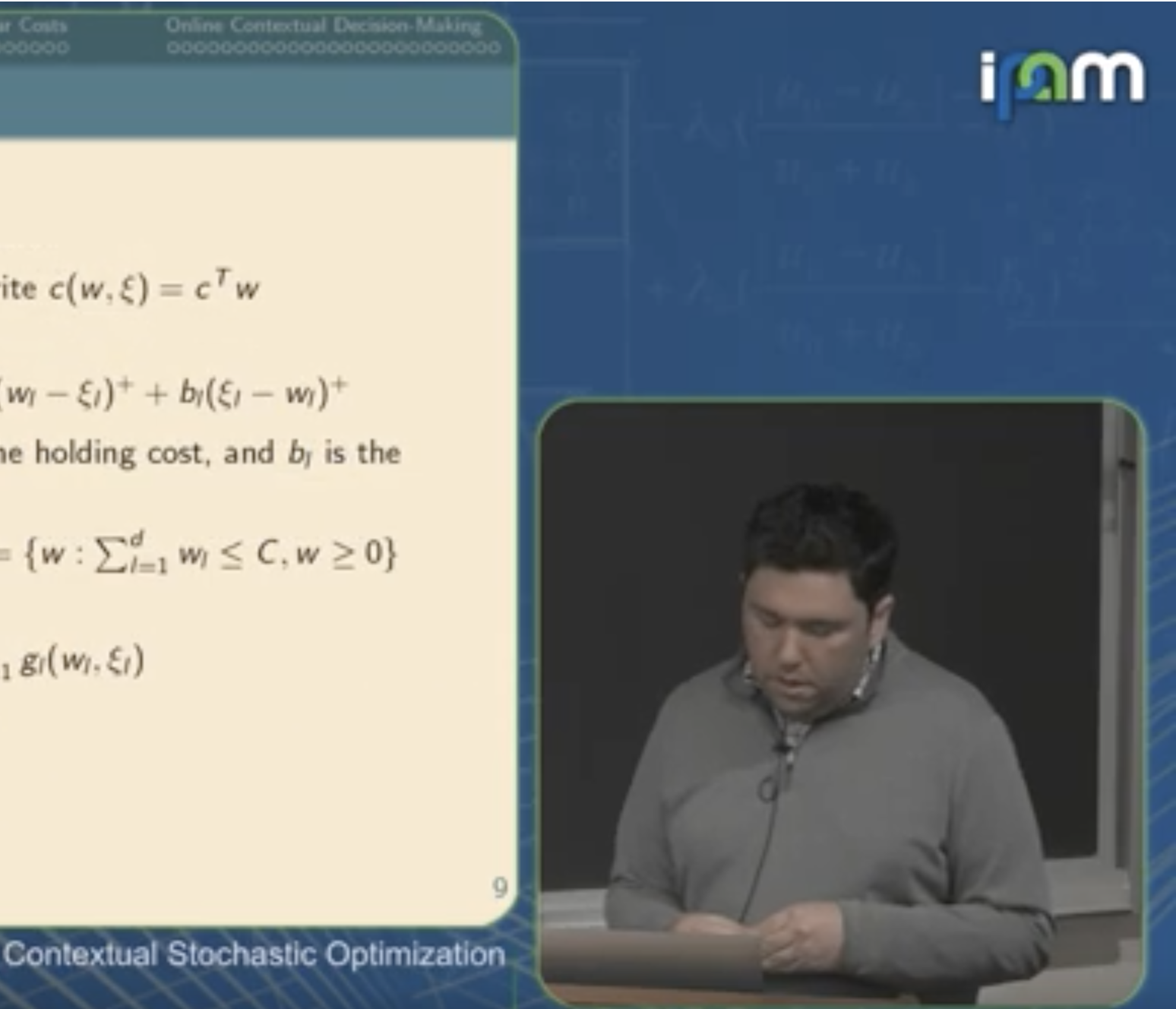 IPAM Presentation on Learning for Contextual Stochastic Optimization