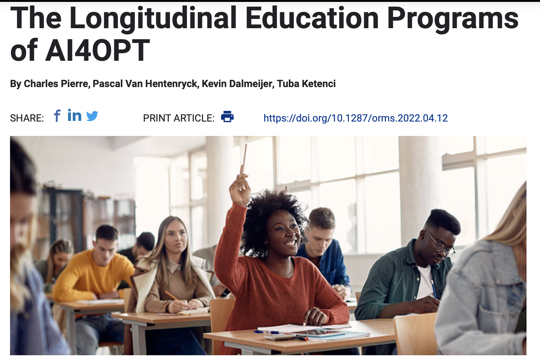 Longitudinal Education Programs AI4OPT